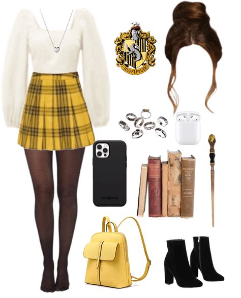 Hufflepuff Outfit, Hufflepuff Aesthetic, Harry Potter Hogwarts Houses, Harry Potter Outfits, Hogwarts Houses, Air Pods, Harry Potter Hogwarts, Outfit Maker, Outfit Shoplook