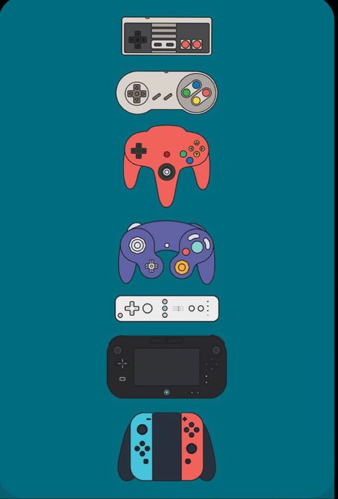 Idk whos it it i just thought it looked cool Talking Games, Nintendo Logo, Retro Games Wallpaper, Video Game Controllers, Nintendo Controller, Room Retro, Nintendo Console, Nintendo Switch Case, Retro Gaming Art