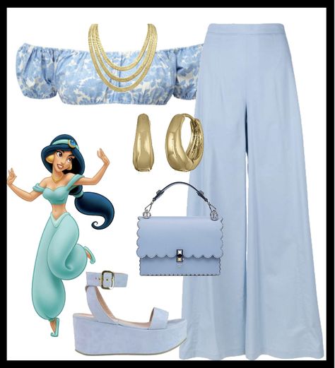 Jasmine Outfit Ideas Disney Princess, Jasmin Inspired Outfits, Princess Jasmine Outfit Ideas, Princess Jasmine Inspired Outfit, Jasmine Outfit Ideas, Jasmine Inspired Outfits, Aladdin Outfit, Jasmine Disneybound, Disneyworld Outfits