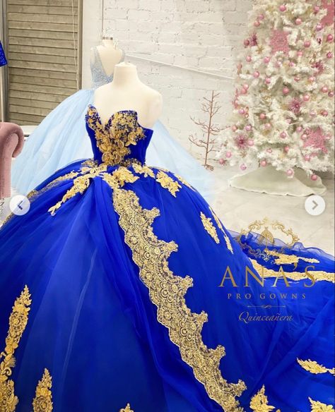 Royal Blue Quinceanera Dresses Gold, Royal Blue Quinceanera Dresses, Blue Quinceanera Dresses, Royal Blue Quinceanera, Quince Stuff, Quinceanera Dresses Gold, Mexican Quinceanera Dresses, Charro Quinceanera Dresses, Sweet Sixteen Dresses