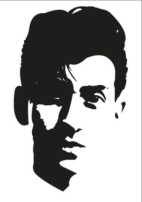 Alex Turner ❤️ Arctic Monkeys Stencil, Alex Turner Silhouette, Alex Turner Drawing Art, Alex Turner Drawing Easy, Black And White Stencil Art, Alex Turner Sketch, Alex Turner Black And White, Arctic Monkeys Painting, Alex Turner Drawing