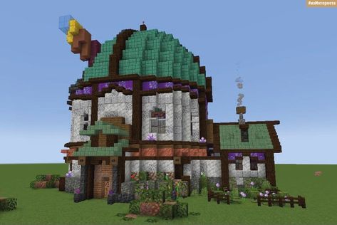 Minecraft Amethyst, Cute Minecraft, Minecraft Kingdom, Minecraft House Ideas, Minecraft Steampunk, Building Character, Bangunan Minecraft, Minecraft Castle, Cute Minecraft Houses