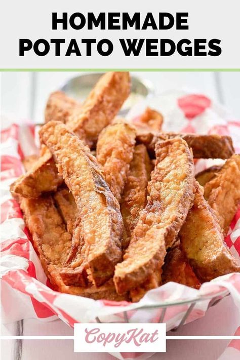 Homemade Potato Wedges are perfectly seasoned, crispy on the outside, and fluffy on the inside. Get the easy recipe and find out how to make the best deep fried potato wedges. Serve these breaded russet potato wedges with ketchup or dipping sauce for a tasty appetizer or side dish. Crispy Potato Wedges Fried, Deep Fried Potato Wedges, Russet Potato Wedges, Potato Wedges Crispy, Potato Wedges Fried, Fried Potato Wedges, Homemade Potato Wedges, Seasoned Potato Wedges, Deep Fried Potatoes