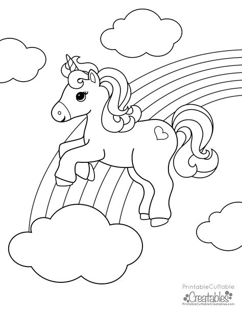 Rainbow Unicorn Free Printable Coloring Page Preschool Decor, Free Printable Coloring Sheets, Unicorn Printables, Colouring Sheets, Unicorn Coloring, Unicorn Pictures, Washbasin Design, Unicorn Colors, Unicorn Kids