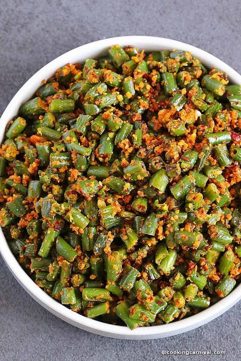 Beans Recipe Indian Green, French Beans Recipe Indian, Green Beans Recipe Indian, Protein Recipes Vegetarian, Veg Sabji Recipe, Indian Green Beans, String Beans Recipe, Indian Beans Recipe, Indian Vegetable Recipes