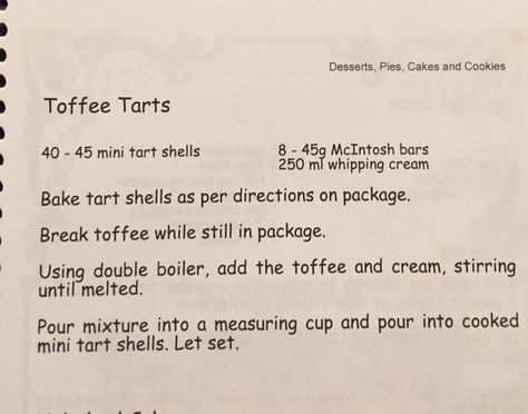 Macintosh Toffee Tarts, Toffee Tarts, Mini Tart Shells, Tart Baking, Tart Shells, Mini Tart, Small Stuff, Cookie Bars, Christmas Baking