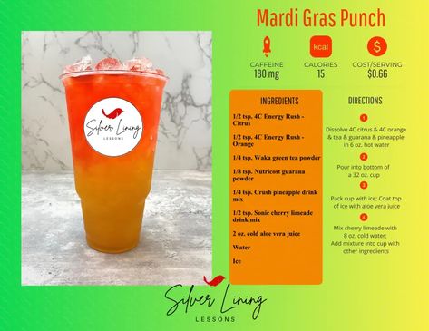 Mardi Gras Punch – Silver Lining Lessons Mardi Gras Punch, Silver Lining Lessons, Instant Tea Powder, Margarita Mix Drinks, Sonic Cherry Limeade, Limeade Drinks, Loaded Tea Recipes, Energy Tea Recipes, Tea Recipes Diy