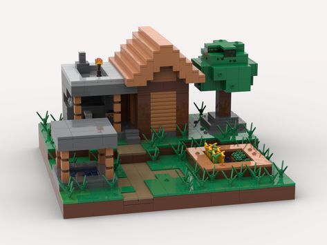 This is a minecraft village diorama inspired by cheesey studios minecraft series on youtube. I recommend checking out his video for a minecraft village diorama. Lego Minecraft Village, Minecraft Lego Ideas, Minecraft Diorama, Lego Engineering, Minecraft Lego, Lego House Ideas, Minecraft Village, Lego Village, Lego Videos