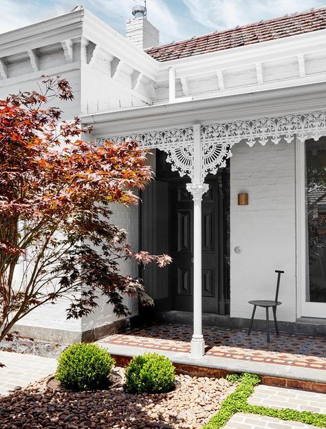 A harmonious fusion of Japanese, contemporary and Victorian influences instils a sense of effortless calm within this home. Exterior Cladding Options, Brick Shed, Updated Victorian, Mim Design, Gem Design, Internal Courtyard, Farm Wedding Venue, Apartment Renovation, Victorian Terrace