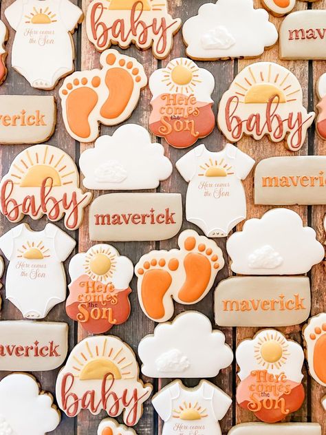 Here Comes The Son Baby Shower Theme Boy, Simple Baby Shower Food, Sun Themed Food, Baby Shower Themes Boy, Baby Shower Food Easy, Sunshine Baby Showers, Baby Gates, Simple Baby Shower, Rainbow Baby Shower