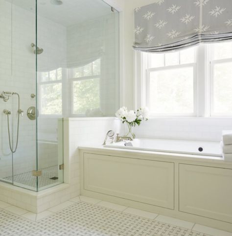 Drop In Tub Ideas, Color Tile Backsplash, Bathtub Ideas, Built In Vanity, Recessed Panel Cabinets, Drop In Tub, Modern Remodel, Drop In Bathtub, Space Saving Bathroom