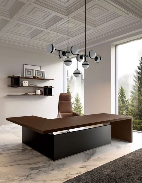 Contemporary Executive Desk, Modern Office Desks Executive, Modern Ceo Office Interiors, Main Office Table Design, Boss Desk Design, Ceo Table Design, Modern Office Design Boss, Chairman Office Design, Ceo Desk Design