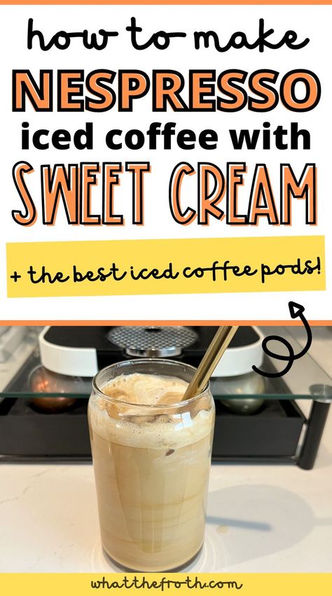 Nespresso Iced Coffee, Starbucks Vanilla Sweet Cream, Vanilla Sweet Cream Cold Brew, Sweet Cream Cold Brew, Espresso Drink Recipes, Beautiful Drink, Vanilla Sweet Cream, Homemade Coffee Drinks, Vanilla Iced Coffee