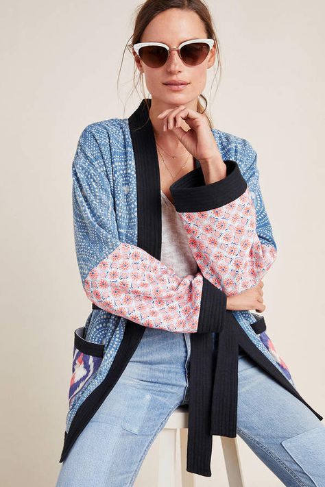 Cleobella Rael Reversible Kimono, #Anthropologie, #ad Anthropologie Kimono, Oversized Kimono, Black Kimono, Anthropologie Jacket, Patchwork Print, Lace Jacket, Kimono Style, Kimono Cardigan, Kimono Jacket