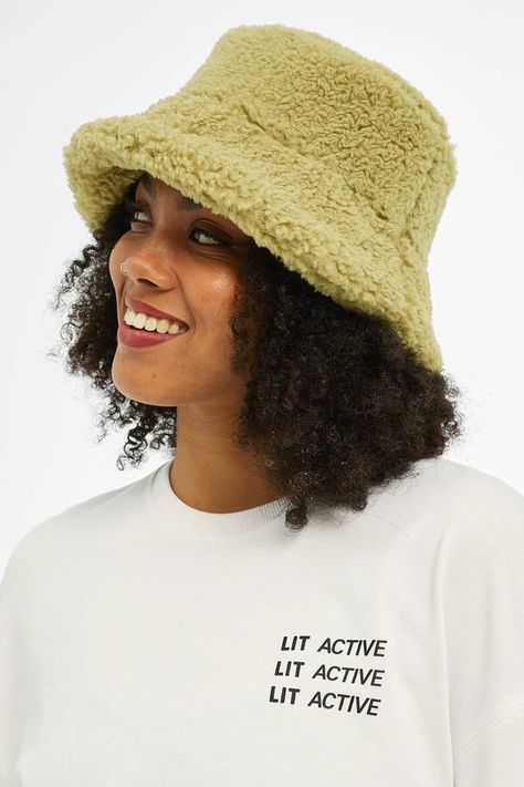 Fuzzy Bucket Hats 2024 Photoshoot, Bucket Hat Outfit, Fuzzy Bucket Hat, Winter Shopping, Winter Project, Hat Outfit, Popsugar Fashion, Merch Ideas, Modern Crochet