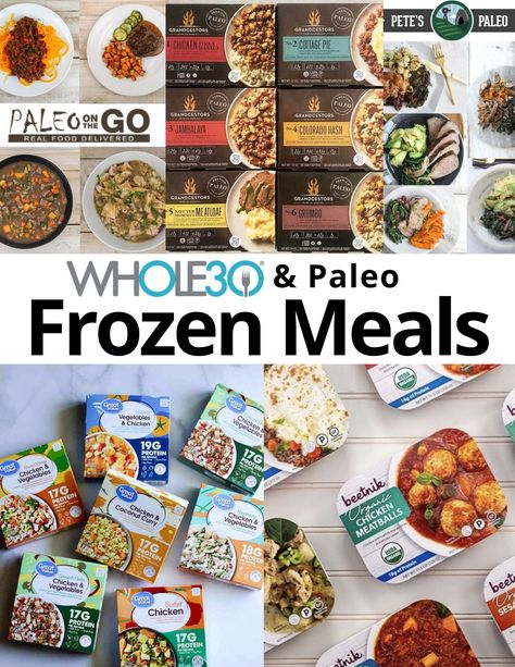 If you need a little convenience during your next Whole30 or while you're eating clean, here's the complete list of all the Whole30 and Paleo Frozen Meals available to make your life a little easier, with prices and where to buy them! #cookathomemom #whole30recipes #paleo Keto Frozen Meals, Paleo Frozen Meals, Best Frozen Meals, Paleo Bars, Healthy Frozen Meals, Easy Whole 30 Recipes, Frozen Breakfast, Whole 30 Diet, Meals Healthy