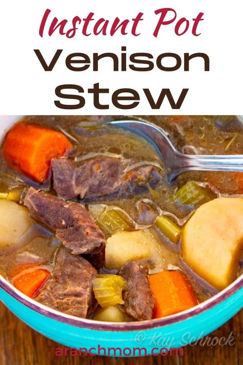 This is the best Instant Pot Venison Stew you will eat! Simple and hearty, very tender deer meat. Deer Stew, Stew Easy, Instant Pot Stew, Venison Stew, Deer Recipes, Stew Meat Recipes, Deer Meat Recipes, Deer Meat, Tenderloin Recipes