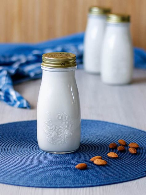 Vitamix Almond Milk and Cream Recipe - Poppys Wild Kitchen Vitamix Almond Milk, Hazelnut Extract, Almond Milk Recipe, Wild Kitchen, Homemade Nut Milk, Chocolate Almond Milk, Soaked Almonds, Make Almond Milk, Almond Milk Recipes