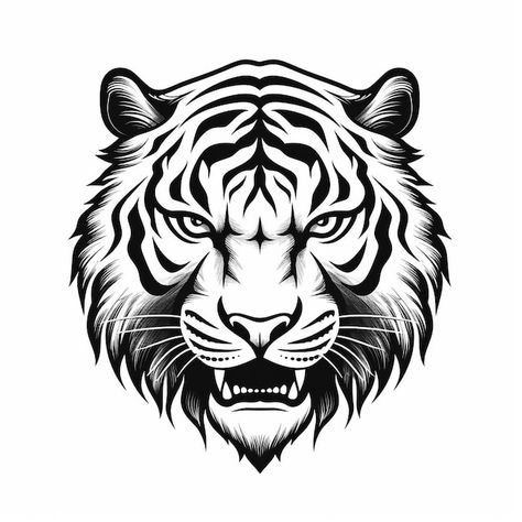 Uma cabeça de tigre com um padrão preto ... | Premium Photo #Freepik #photo #tigre-vector #logotipo-animal #projeto-tatuagem #mascote-tigre Tiger Stencil, Tiger Photo, Fireworks Background, Tiger Tattoo Design, Tiger Drawing, Dragon Tattoo For Women, Lion Tattoo Design, Logo Design Art, Vector Logo Design