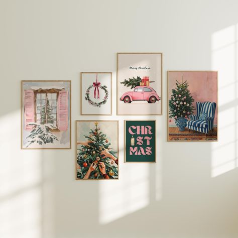 Bring the festive spirit into your home with our "Christmas 2024 Wall Art Gallery Set of 6." This curated collection of Christmas prints offers a perfect blend of holiday cheer and elegant design, making it a great addition to any room. Whether decorating an apartment or sprucing up your home for the holidays, these Merry Christmas printables are designed to enhance your holiday decor with a stylish and joyful touch. The set offers a versatile aesthetic, perfect for creating a cohesive gallery w Christmas Window Decor, Trendy Christmas Decor, Christmas Gallery Wall, Xmas Art, Versatile Aesthetic, Girls Wall Decor, Christmas Apartment, Holiday Artwork, Christmas Tree Art