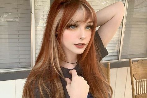 Chicas Aesthetic, Color Block Hair, Real Happiness, Ginger Hair Color, Dyed Hair Inspiration, Pretty Hair Color, Hair Color And Cut, Dye My Hair, Hair Reference