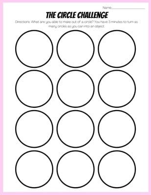 Circle Challenge - Templates by Canva 30 Circle Challenge Art, 12 Circles Challenge, Circle Art Challenge, Circle Drawing Challenge, Drawing Circle Ideas, Circle Template Free Printable, Circle Coloring Pages, Circle Doodles, Circle Drawing