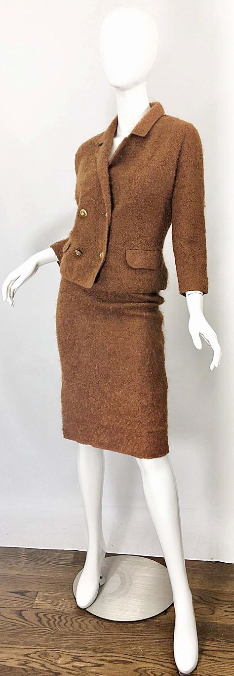 60s Skirt Outfits, Mohair Skirt, 60s Fashion Women, Mohair Suit, 60s Skirt, 70s Skirt, Jackie O Style, Womens Skirt Suits, Classic Skirts