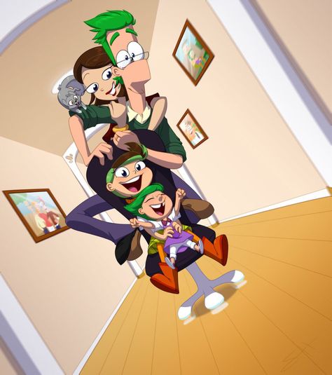 Fletcher Family Fun -Speedpaint- by kiki-kit on @DeviantArt Aurora Spudsters, Ferb And Vanessa, Phineas And Ferb Memes, Phineas And Isabella, Phineas E Ferb, David Archuleta, Phineas Y Ferb, Disney Xd, Phineas And Ferb