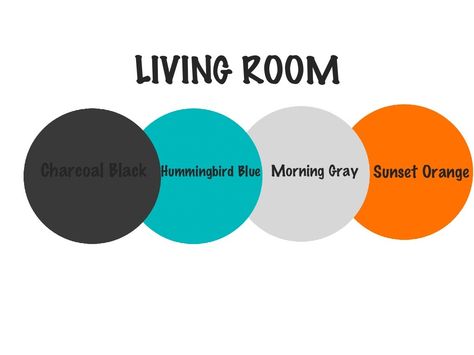 Living room color scheme Room Color, Living Room Ideas, Color Scheme, Room Ideas, Living Room, Orange, Grey, Blue, Black