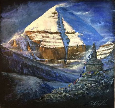 Kailash Mountain Painting, Mountain Kailash, Himalayas Painting, Kailash Mountain, Kailash Mansarovar, Mount Kailash, Mountains Painting, Wallpaper Photo Gallery, National Parks Photography