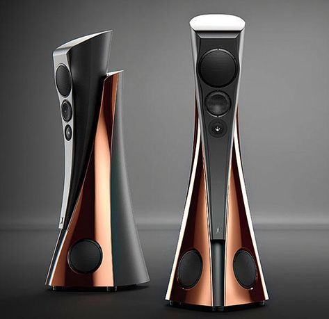 Alfred Vassilkov’s latest sonic creation looks more like a sculpture than a speaker Diy Hifi, High End Speakers, Audiophile Speakers, Speaker Box Design, Audio Design, Speaker Box, Diy Speakers, Hifi Speakers, High End Audio