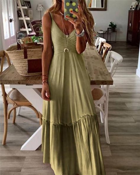 f442d33fa06832082290ad8544a8da27desc49838405ri Dresses For Beach, Gradient Dress, Estilo Harajuku, Loose Tank, Estilo Hippie, Beach Dresses Summer, Sleeveless Dresses, Beach Maxi Dress, Sling Dress