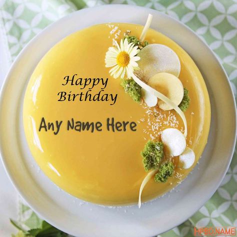 Beautiful Yellow Fruit Birthday Wishes Cake With Name Snoopy Birthday Cake, Happy Birthday Cake Writing, Blueberry Birthday, Guitar Birthday, Happy Birthday Chocolate Cake, Birthday Cake Write Name, Online Birthday Cake, Colorful Birthday Cake, Purple Cakes Birthday