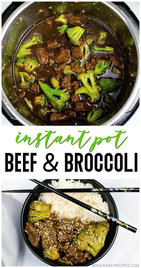 Instant Pot Beef & Broccoli Recipe- best chinese take out at home to make. How to make beef and broccoli in an instant pot. Best recipe! Instant Pot Beef And Broccoli, Beef Instant Pot, Easy Beef And Broccoli, Pot Recipes Healthy, Beef And Broccoli, Pot Recipes Easy, Sliced Meat, Best Instant Pot Recipe, Instant Pot Recipes Chicken