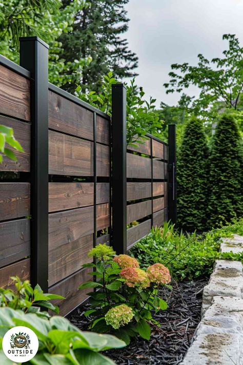 Unique Privacy Fence Ideas, Porch Blinds, Lights Fence, Unique Fence Ideas, Privacy Fence Ideas, Blinds Ideas, Metal Fence Panels, Wood Privacy Fence, Living Fence