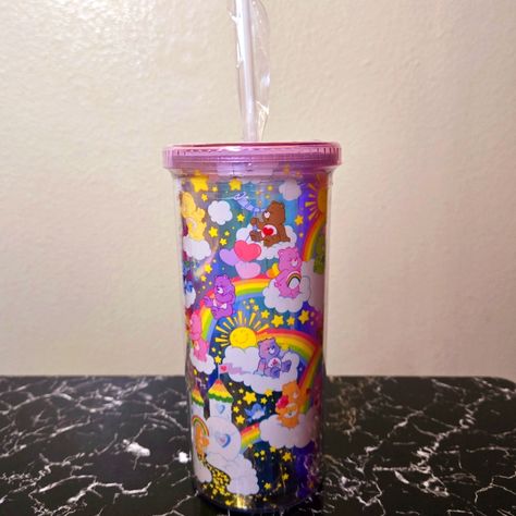 New Care Bears Travel Tumbler Size: 20oz Do Not Microwave Not For Hot Beverages Thermos Bottle, Travel Tumbler, Hot Beverages, Care Bears, Tumbler With Straw, Tumbler Cups, Hot Drink, Pink Purple, Water Bottles