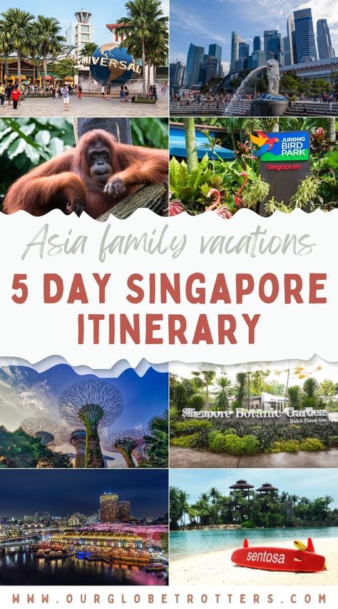 Explore the best of the Little Red Dot over 5 days - the perfect length of time to take a family vacation in Singapore, the small but incredible city nation in Southeast Asia | Family friendly things to do in Singapore | Best of Singapore with kids | 5 day Singapore Itinerary #singapore | Our Globetrotters Family Travel Blog Singapore Itinerary 5 Days, Singapore With Kids, Vacation Itinerary Template, Holiday In Singapore, Best Family Vacation Destinations, Singapore Itinerary, Things To Do In Singapore, Singapore Tour, Holy Holy