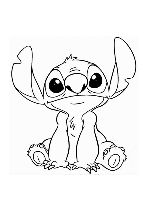 Digital Colouring Pages, Stitch Tattoo Stencil, Stitch Disney Drawing, Stitch Drawing Sketches, Stitch Stencil, Lilo And Stitch Coloring Pages, Stitch Black And White, Beautiful Spine Tattoos, Modele Zentangle