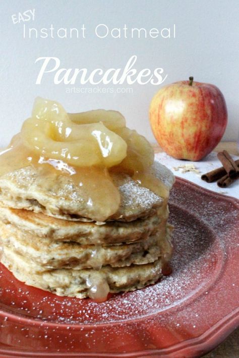 Instant Oatmeal Pancakes, Oats Pancake Recipe, Instant Oatmeal Recipes, Oatmeal Pancakes Easy, Oat Pancake Recipe, Oatmeal Pancake, Instant Oatmeal Packets, Quaker Instant Oatmeal, Oatmeal Pancakes Recipe