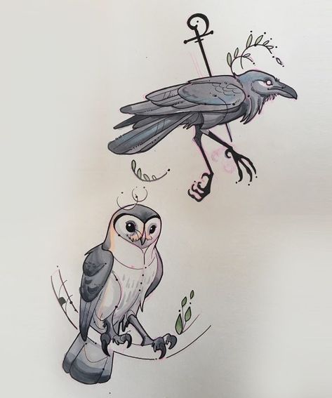 Sketchbook stuff . . . . . . #drawing #art #moleskine #artistsoninstagram #animals #copic #crow #raven #owl #drawing #sketchbook… Stuff Drawing, Crows Drawing, Owl Sketch, Twin Tattoos, Owl Drawing, Deer Drawing, Crow Tattoo, Crow Art, Owls Drawing