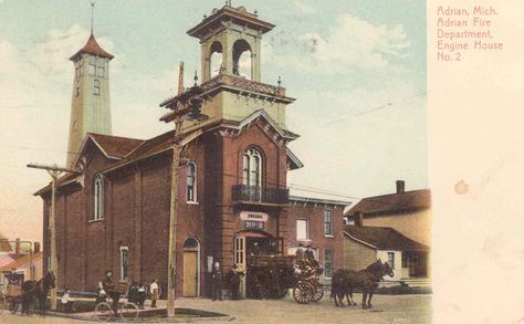 Old Fire Dept. on Church Street in Adrian, Michigan Fire Dept, Awesome Stuff, Notre Dame, Michigan, The Past, History, Building, Travel