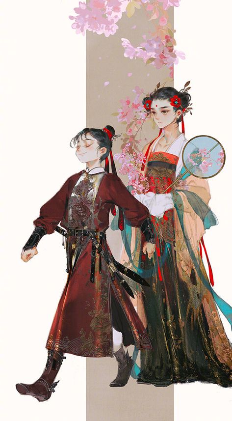 Ibuki Satsuki, Hanfu Art, Asian Style Art, Chinese Art Girl, Printmaking Art, 판타지 아트, 영감을 주는 캐릭터, Traditional Clothing, Art Reference Poses