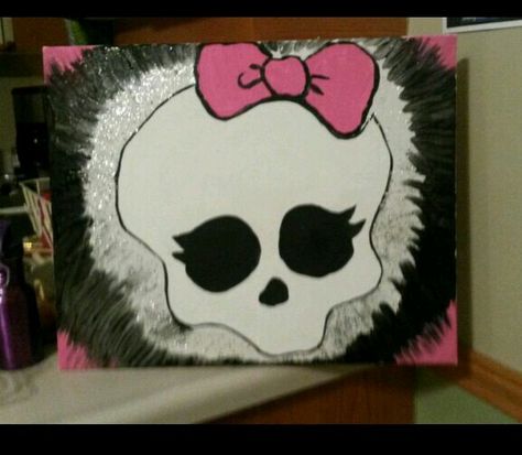 Painted on canvas...monster high bedroom decor. Monster High Painting Ideas, Painting Ideas On Canvas Y2k, Monster High Painting, Girly Paintings, Monster High Bedroom, Monster High Room, Monster High Birthday Party, Easy Graffiti, Easy Graffiti Drawings