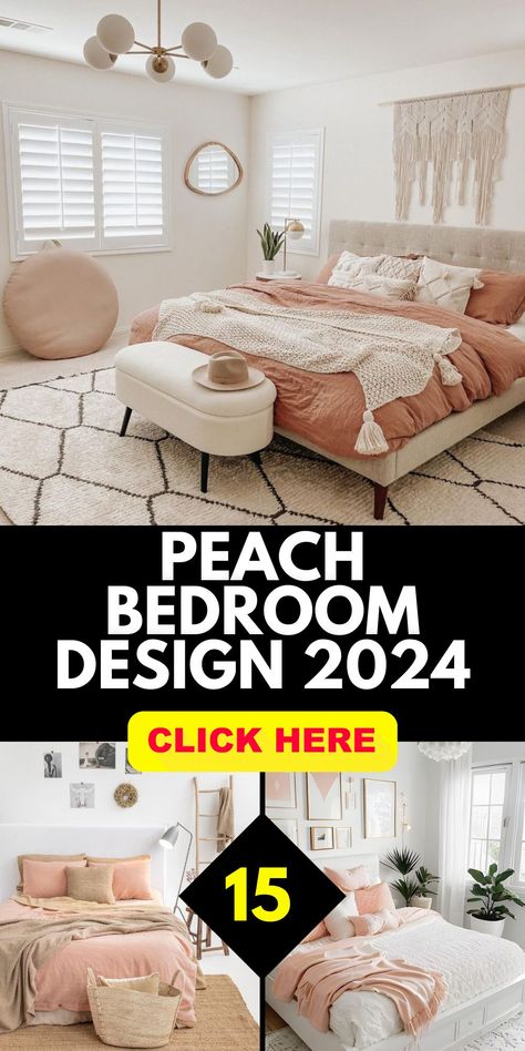 Peach Colored Bedroom, Peach Bedroom Decor, Peach Bedroom, Bedding Modern, Bedroom Design Trends, Luxurious Bedding, Indian Theme, Bedroom Bliss, Bedroom Designs