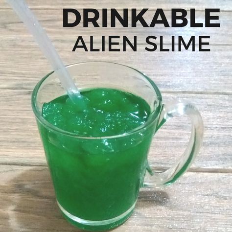 Inspired by the Little Green Men in "Toy Story," I created this fun alien slime drink. Perfect for Halloween or any occasion! Alien Snacks Space Theme, Alien Themed Snacks, Disney Zombies Party Food, Alien Party Food Ideas, Alien Theme Party Food, Alien Food Ideas, Alien Themed Food, Space Themed Drinks, Alien Drinks