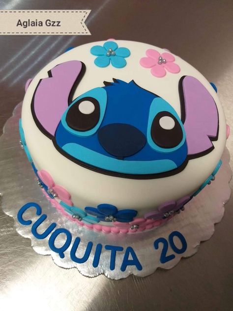 Stitch Fondant Cake, Lilo And Stitch Cake Ideas, Stitch Cake Ideas, Stitch Cake Design, Pastel Stitch, Stitch Cakes, Lilo And Stitch Cake, Stitch Cake, Artist Cake