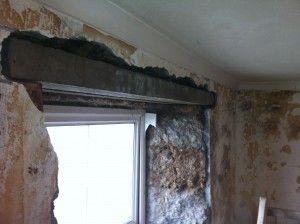 Many of the internal wooden window lintels had rotted out. We replaced them with reinforced concrete lintels. Window Lintel, Concrete Lintels, Casement Window, Wooden Windows, Casement Windows, Reinforced Concrete, Historic Buildings, House In The Woods, Garage Doors