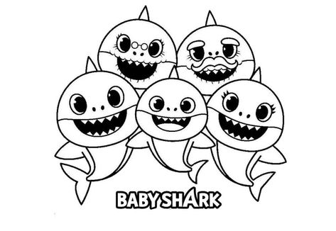 Bebé Tiburón Familia para colorear, imprimir e dibujar –ColoringOnly.Com Baby Shark Coloring Pages, Rainbow Fish Coloring Page, Baby Shark Christmas, Shark Bedroom, Spider Coloring Page, Bug Coloring Pages, Snake Coloring Pages, Dolphin Coloring Pages, Penguin Coloring Pages