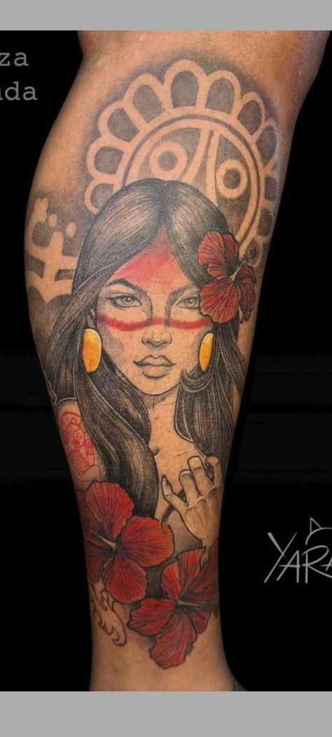 Taino Face Tattoos, Woman Hip Tattoo Ideas, Puerto Rican Tattoos For Women Sleeve, Puertorican Tattoos Ideas, Puerto Rican Taino Tattoos For Women, Taino Woman Warrior Tattoo, Taino Women Tattoo, Taino Indians Puerto Rico Tattoo, Taino Tattoos For Women