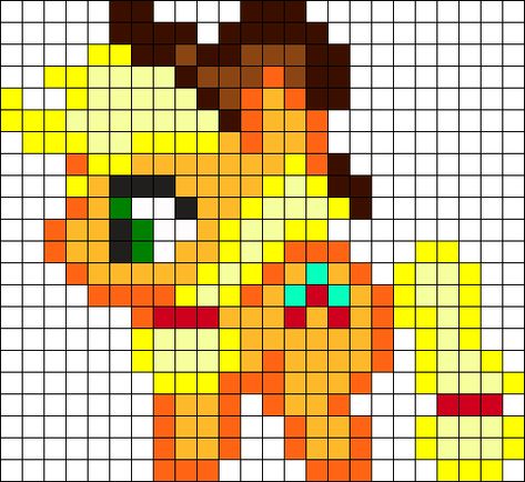 Apple Jack My Little Pony Perler Bead Pattern | Bead Sprites | Characters Fuse Bead Patterns My Little Pony Perler Bead Patterns, My Little Pony Perler Beads, Pinkie Pie Perler Bead Pattern, Mlp Perler Beads, Tails Perler Bead Pattern, Pearl Beads Pattern My Little Pony, Rainbow Dash Perler Bead Pattern, Apple Jack, Easy Perler Bead Patterns